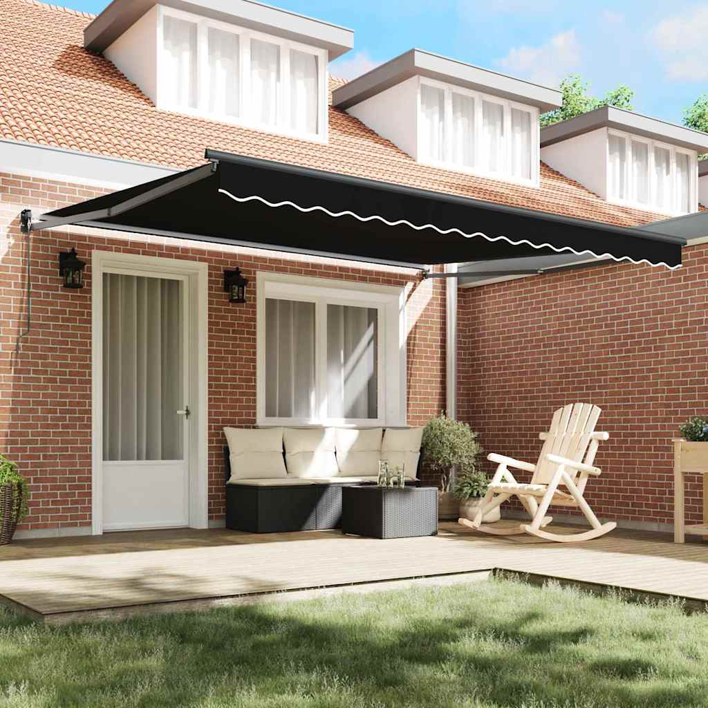 Tenda Retrattile Nero 400 × 300 cm Poliestere