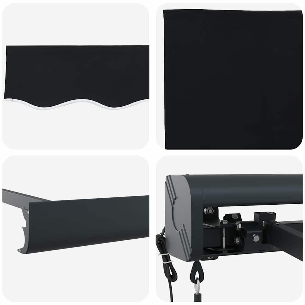 Tenda Retrattile Nero 400 × 300 cm Tessuto, Metallo - homemem39