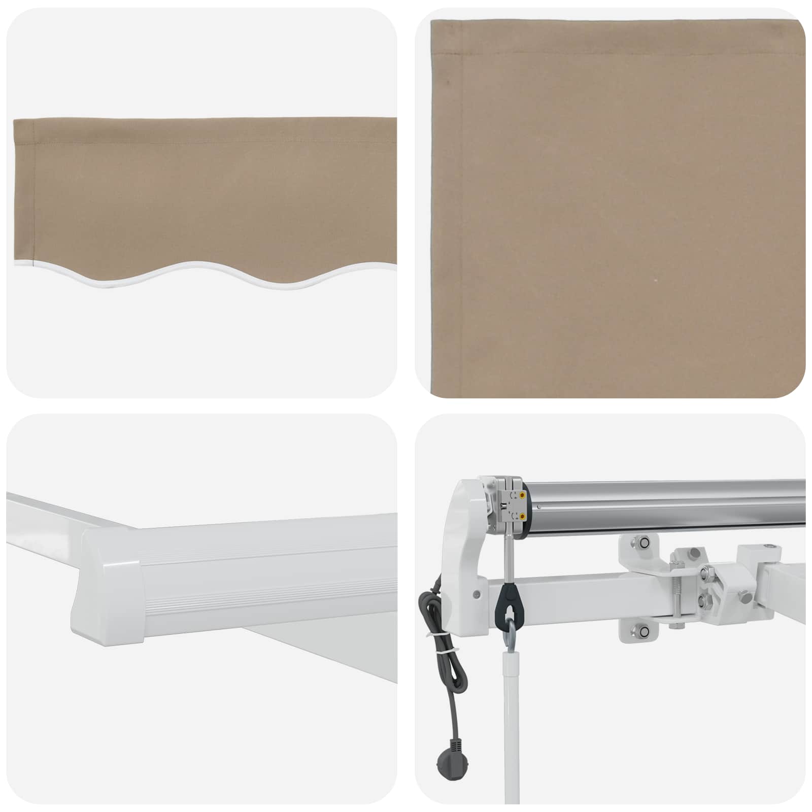 Tenda retrattile Beige 400 × 300 cm Tessuto e Alluminio | homemem39