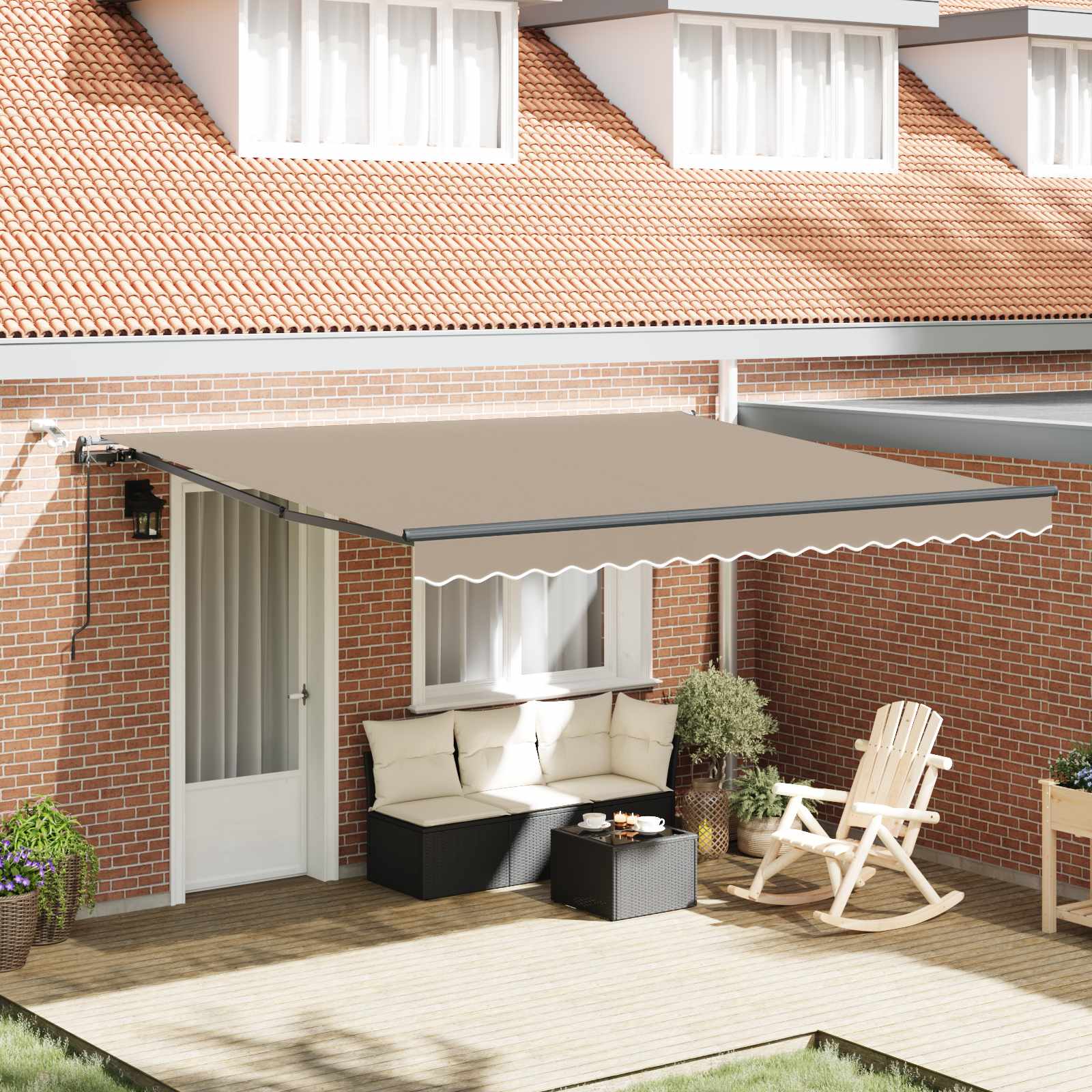 Tenda retrattile Beige 400 × 300 cm Poliestere | homemem39