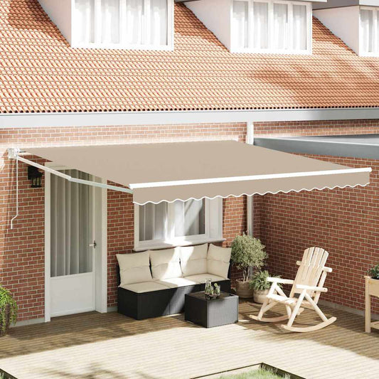Tenda retrattile Beige 400 × 300 cm Poliestere e Metallo | homemem39