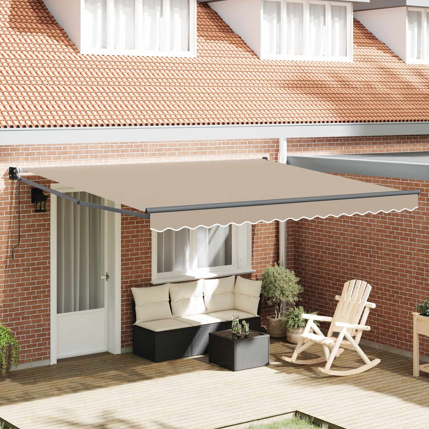 Tenda retrattile Beige 400 × 300 cm Poliestere e Metallo | homemem39
