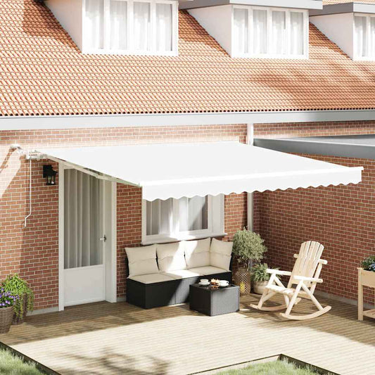 Tenda retrattile Bianco 400 × 300 cm Poliestere | homemem39
