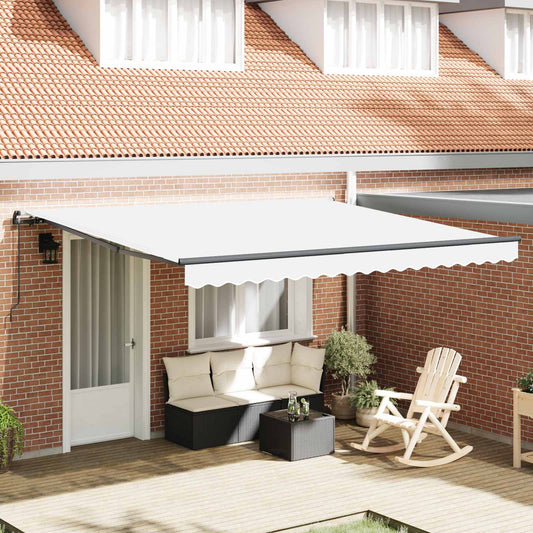 Tenda retrattile Bianco 400 × 300 cm Poliestere e Alluminio | homemem39