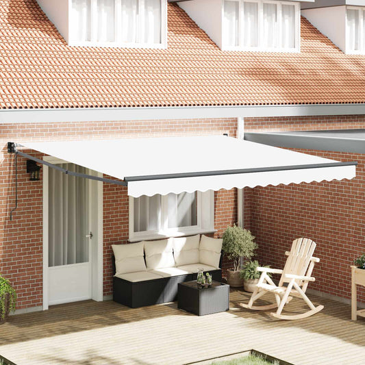 Tenda retrattile Bianco 400 × 300 cm Poliestere e Metallo | homemem39