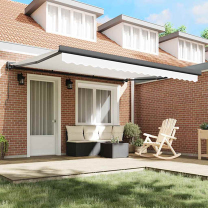 Tenda Retrattile Bianco 400 × 300 cm Tessuto, Metallo - homemem39