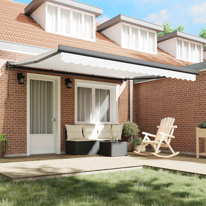 Tenda retrattile Bianco 400 × 300 cm Tessuto e Metallo | homemem39