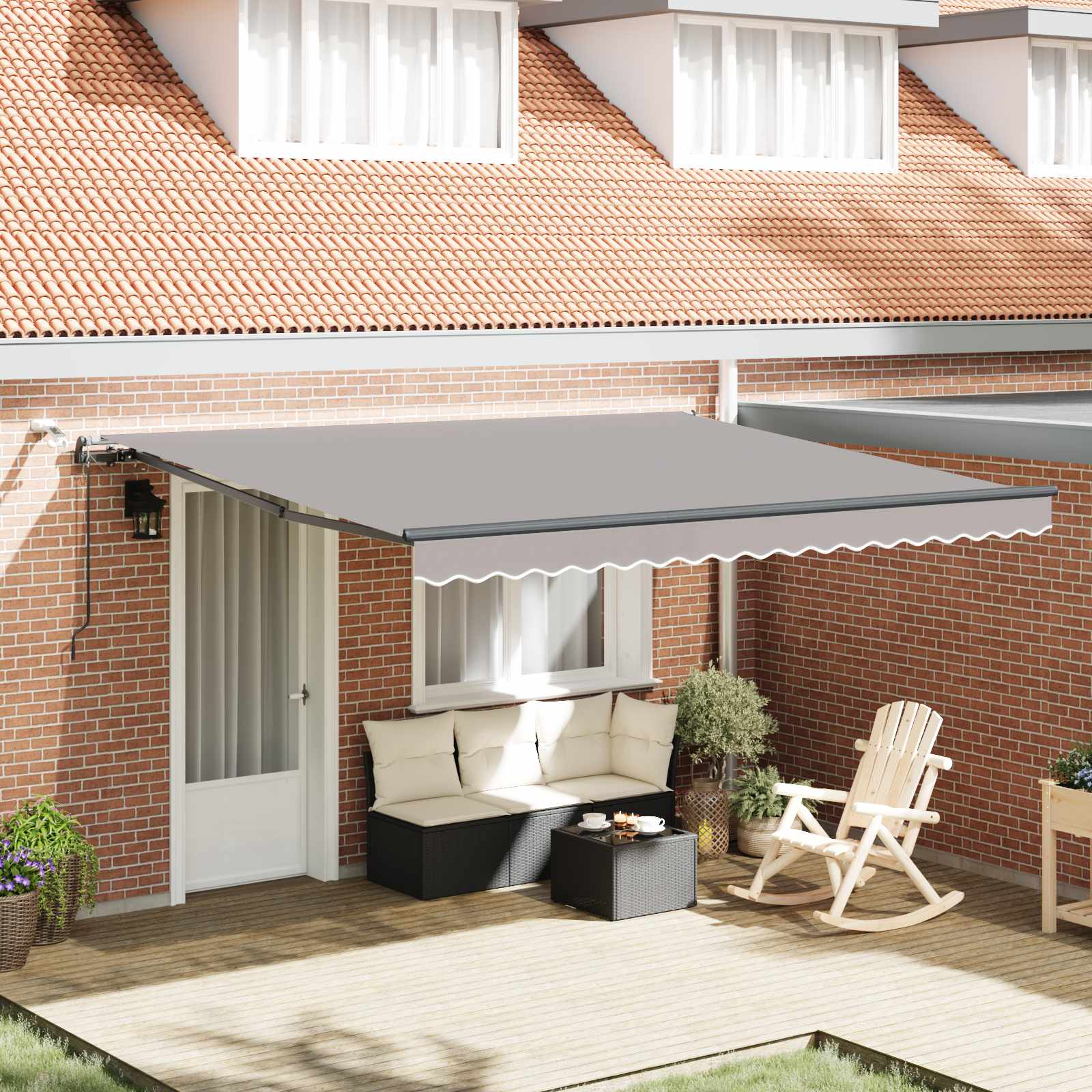 Tenda retrattile Grigio Chiaro 400 × 300 cm Poliestere | homemem39