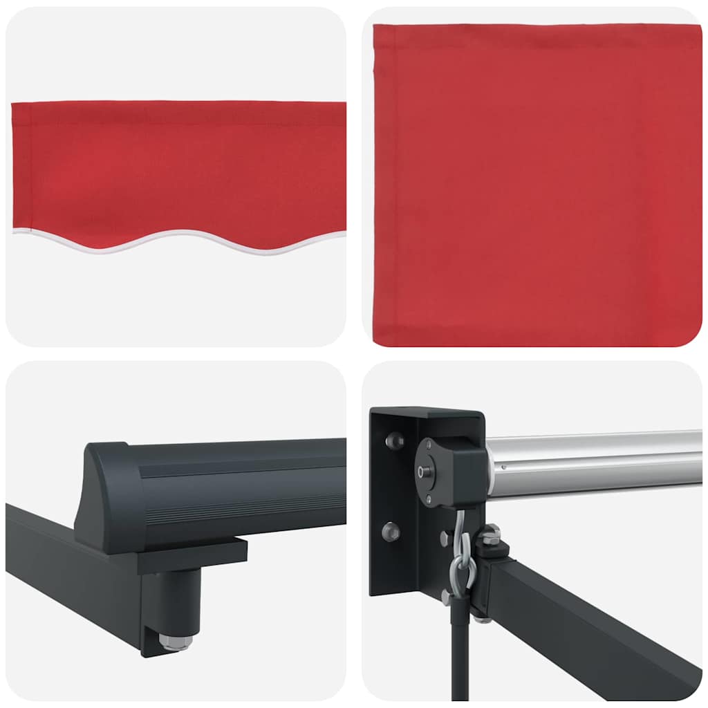 Tenda Retrattile Rosso 400 × 300 cm Poliestere