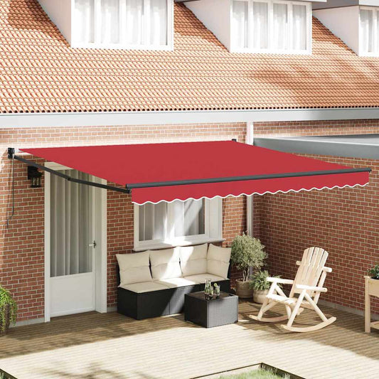Tenda Retrattile Rosso 400 × 300 cm Poliestere
