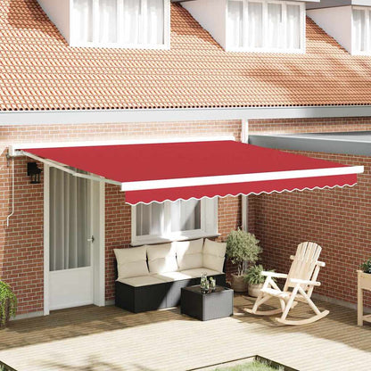 Tenda Retrattile Rosso 400 ×300 cm Tessuto e Metallo - homemem39