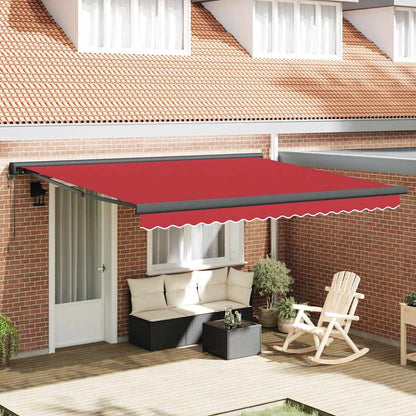 Tenda Retrattile Rosso 400 × 300 cm Tessuto, Metallo - homemem39