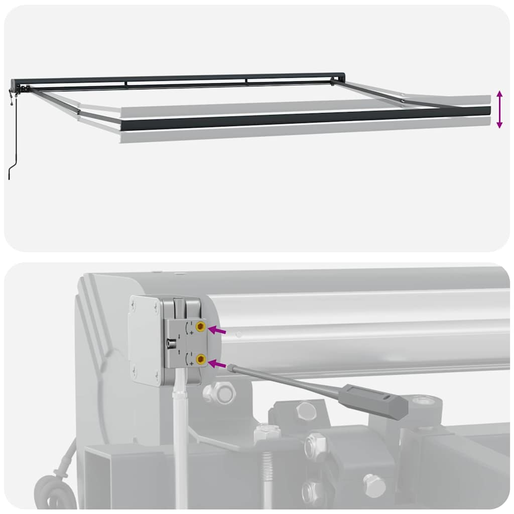 Tenda Retrattile Rosso 400 × 300 cm Tessuto, Metallo - homemem39