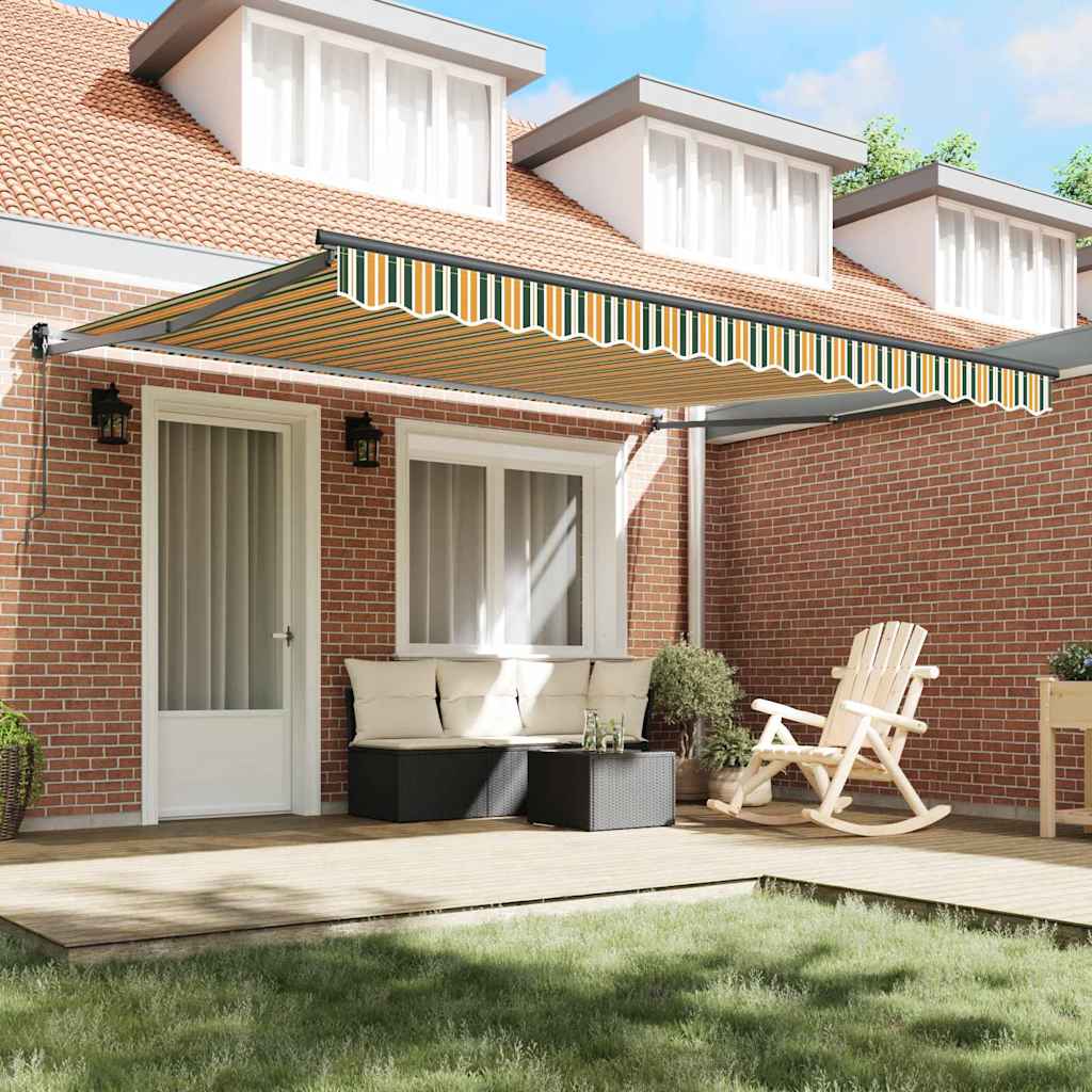 Tenda Retrattile Verde e giallo 400 × 300 cm Poliestere