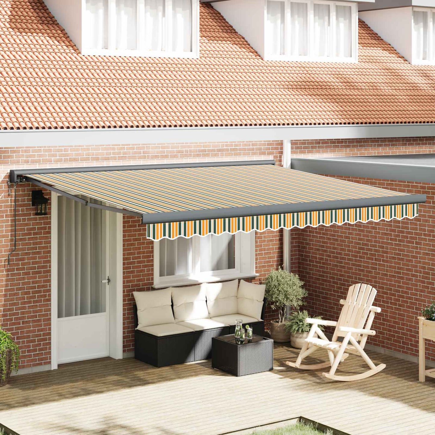 Tenda retrattile Verde e Giallo 400 x 300 x 165 cm | homemem39