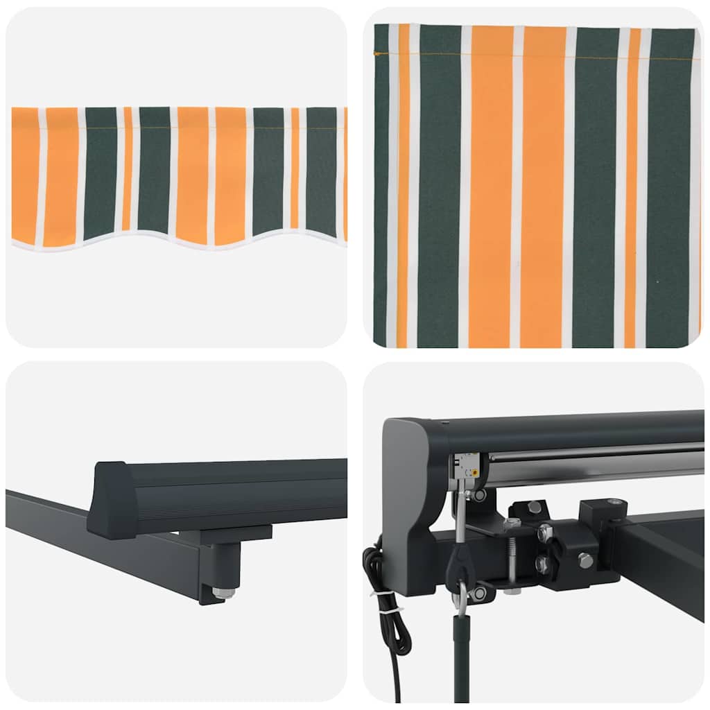 Tenda Retrattile Verde e Giallo 400x300 cm Tessuto