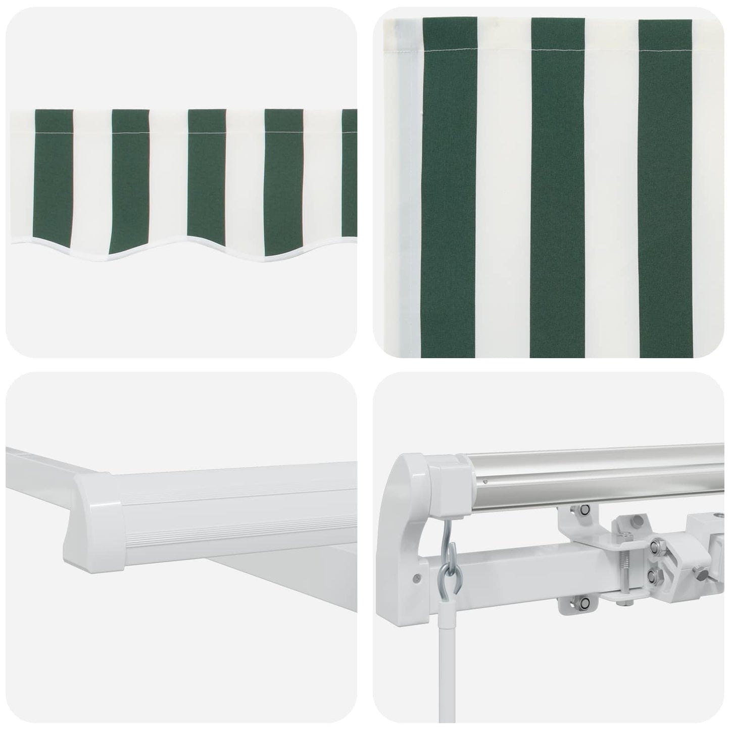 Tenda retrattile Verde e Bianco 400 × 300 cm | homemem39