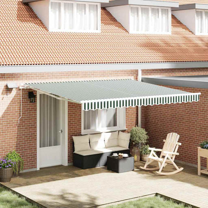 Tenda retrattile Verde e Bianco 400 × 300 cm | homemem39