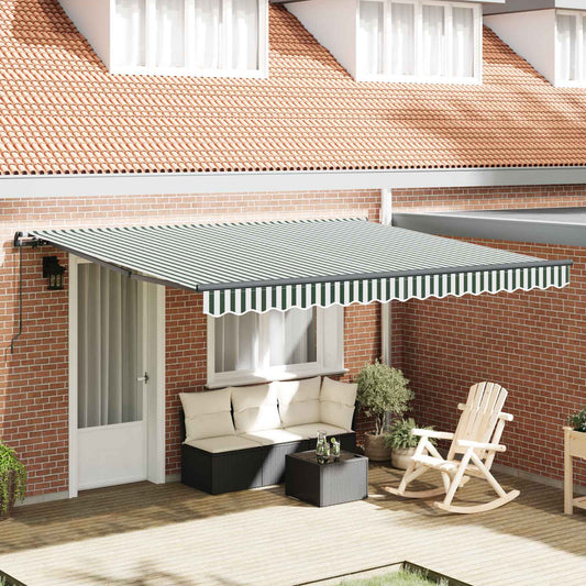 Tenda retrattile Verde e Bianco 400 × 300 cm | homemem39