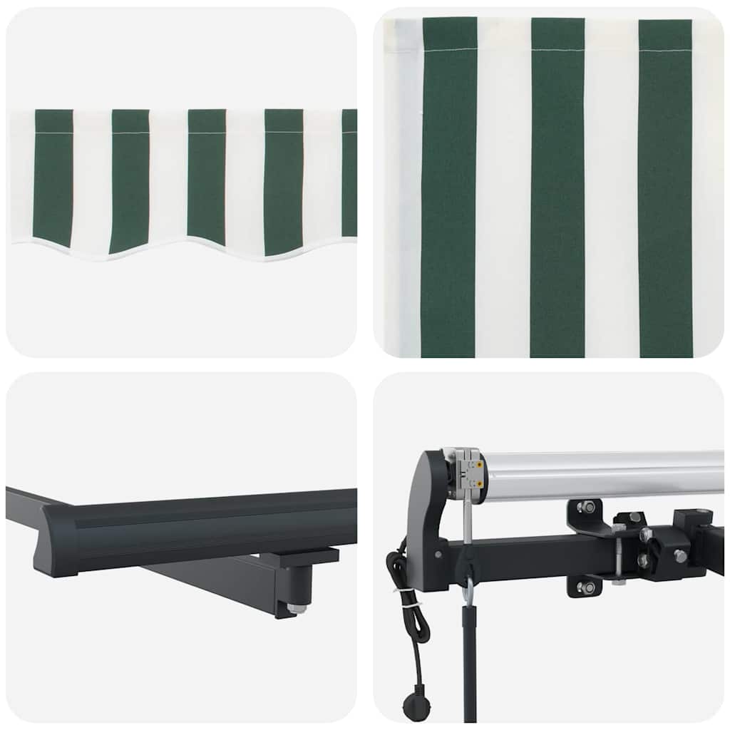 Tenda retrattile Verde e Bianco 400 × 300 cm | homemem39