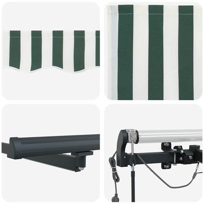 Tenda retrattile Verde e Bianco 400 × 300 cm Poliestere | homemem39