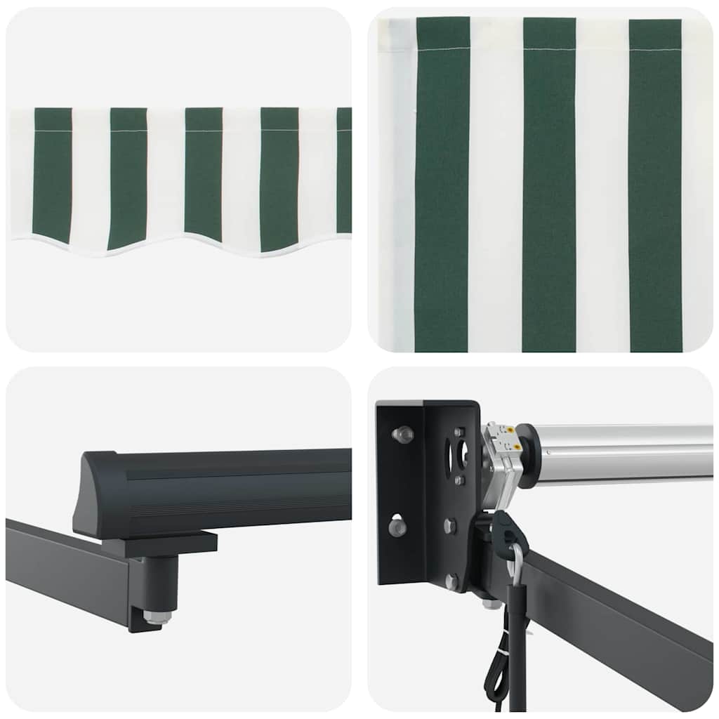 Tenda retrattile Verde e Bianco 400 × 300 cm | homemem39