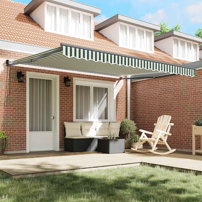 Tenda retrattile Verde e Bianco 400 × 300 cm | homemem39