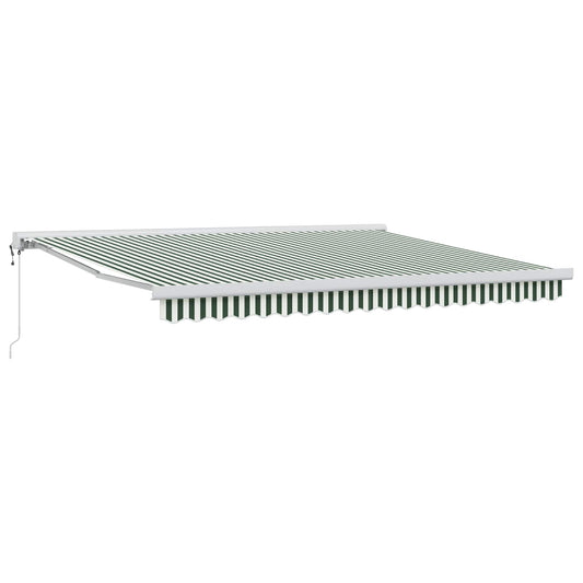 Tenda retrattile Verde e Bianco 400 × 300 cm Tessuto e Metallo | homemem39