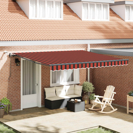 Tenda retrattile arancione e marrone 400 × 350 cm Poliestere | homemem39