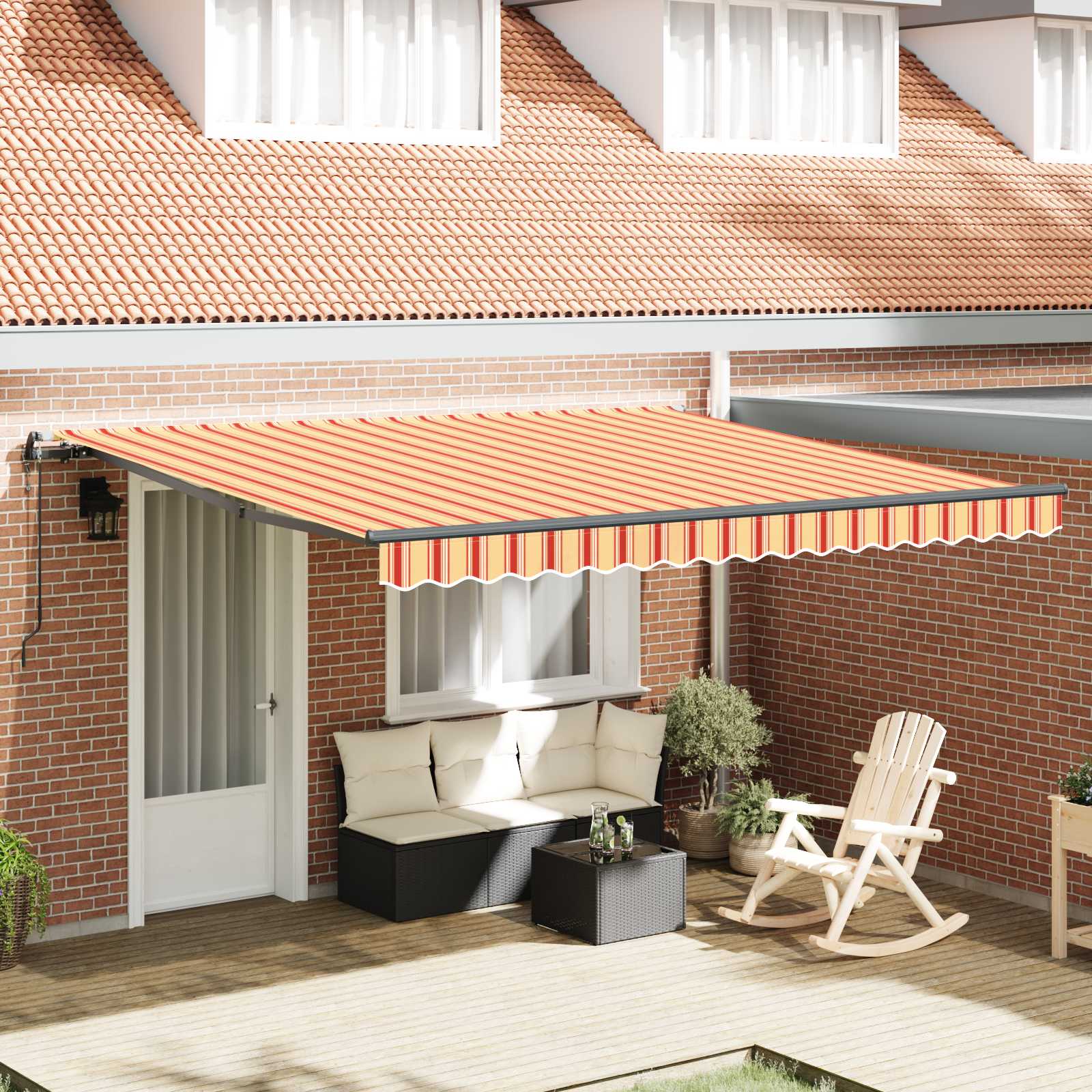 Tenda retrattile Giallo e Arancione 400 × 350 cm | homemem39