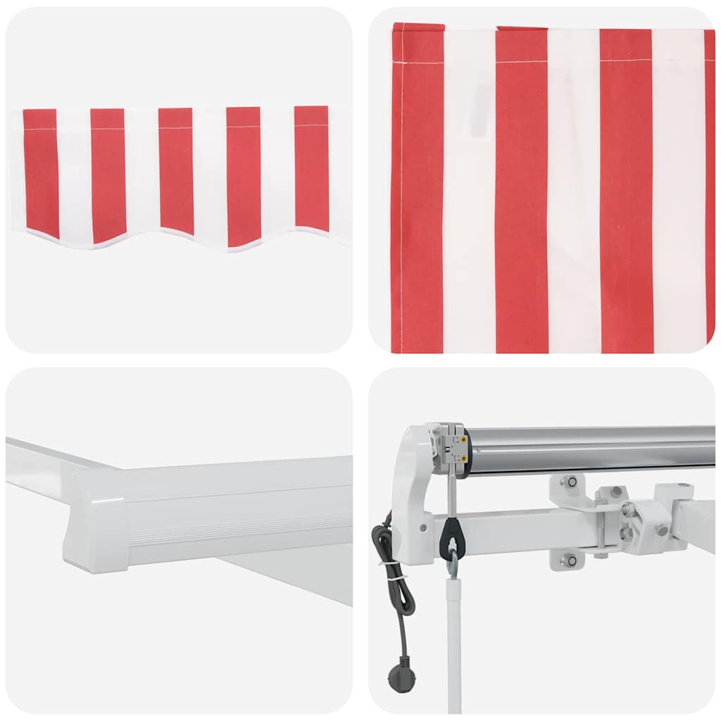Tenda retrattile Rosso e Bianco 400 × 350 cm | homemem39