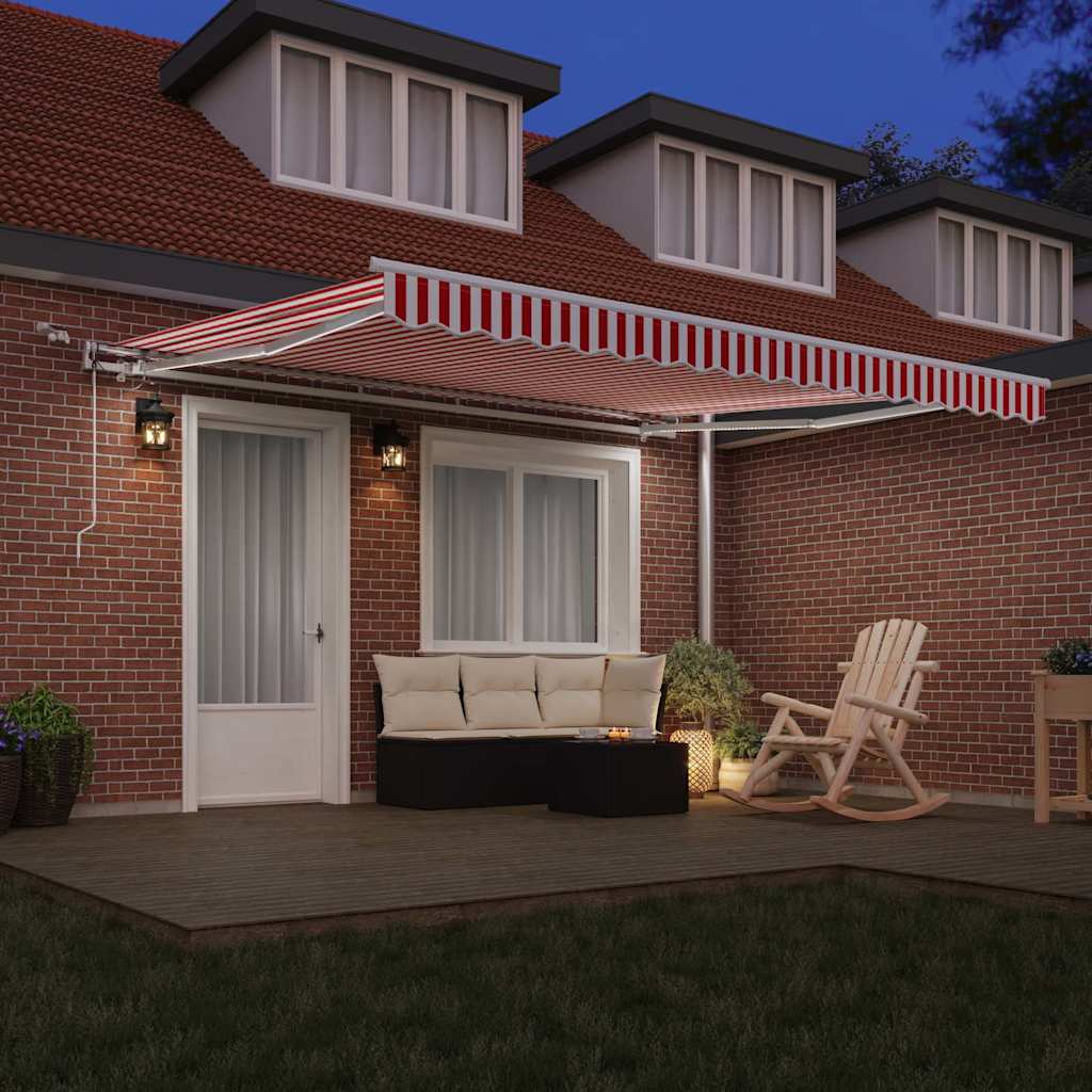 Tenda retrattile Rosso e Bianco 400 × 350 cm Poliestere | homemem39
