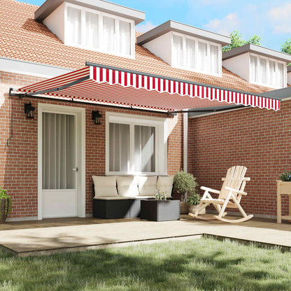 Tenda retrattile Rosso e Bianco 400 × 350 cm | homemem39