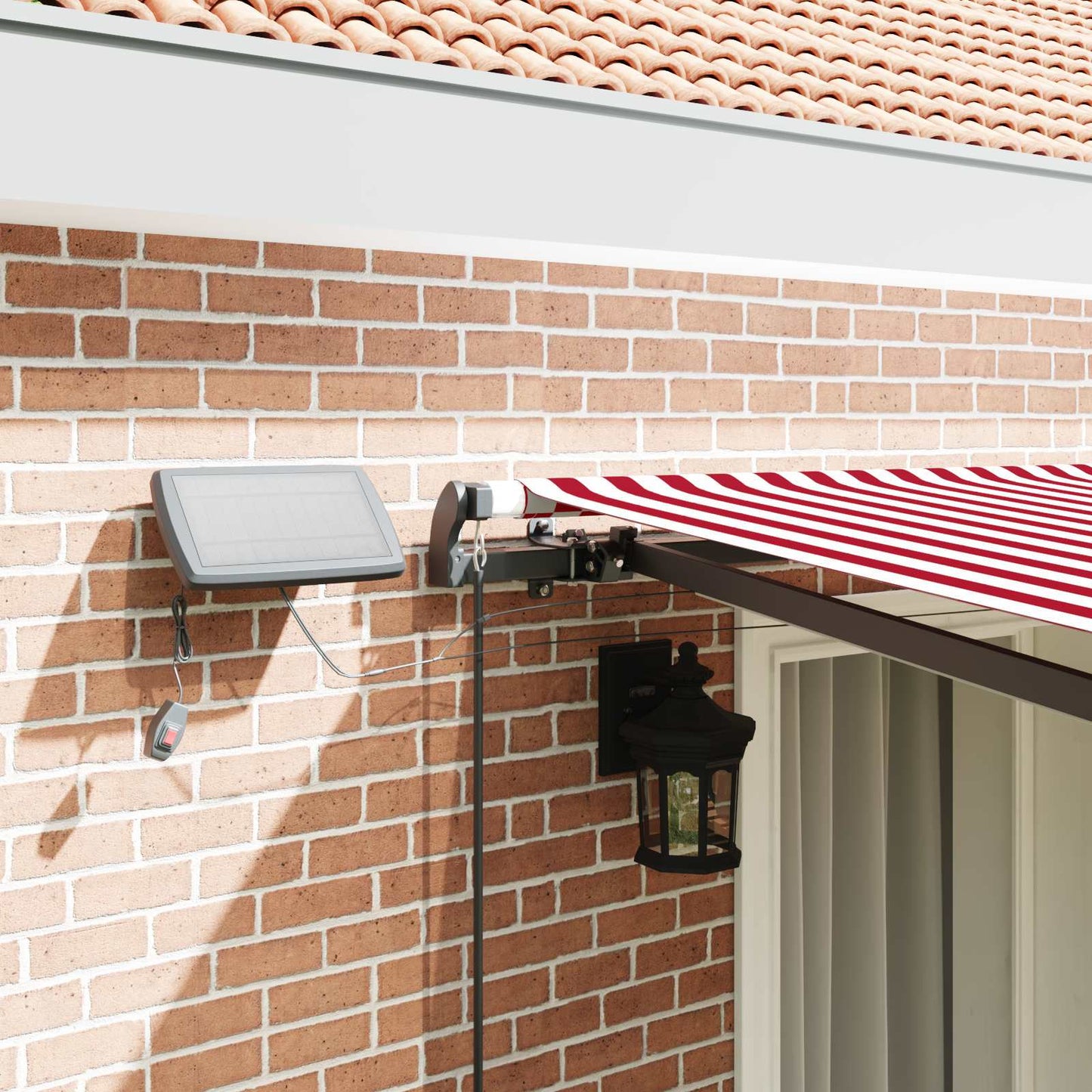 Tenda retrattile Rosso e Bianco 400 × 350 cm | homemem39