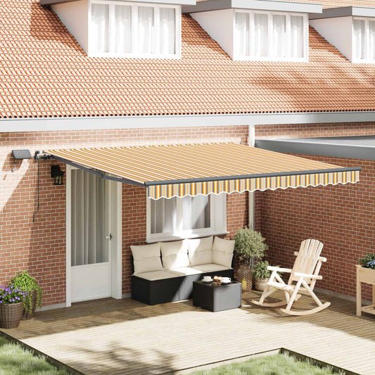 Tenda retrattile Multicolore 400 × 350 cm Tessuto e Alluminio | homemem39