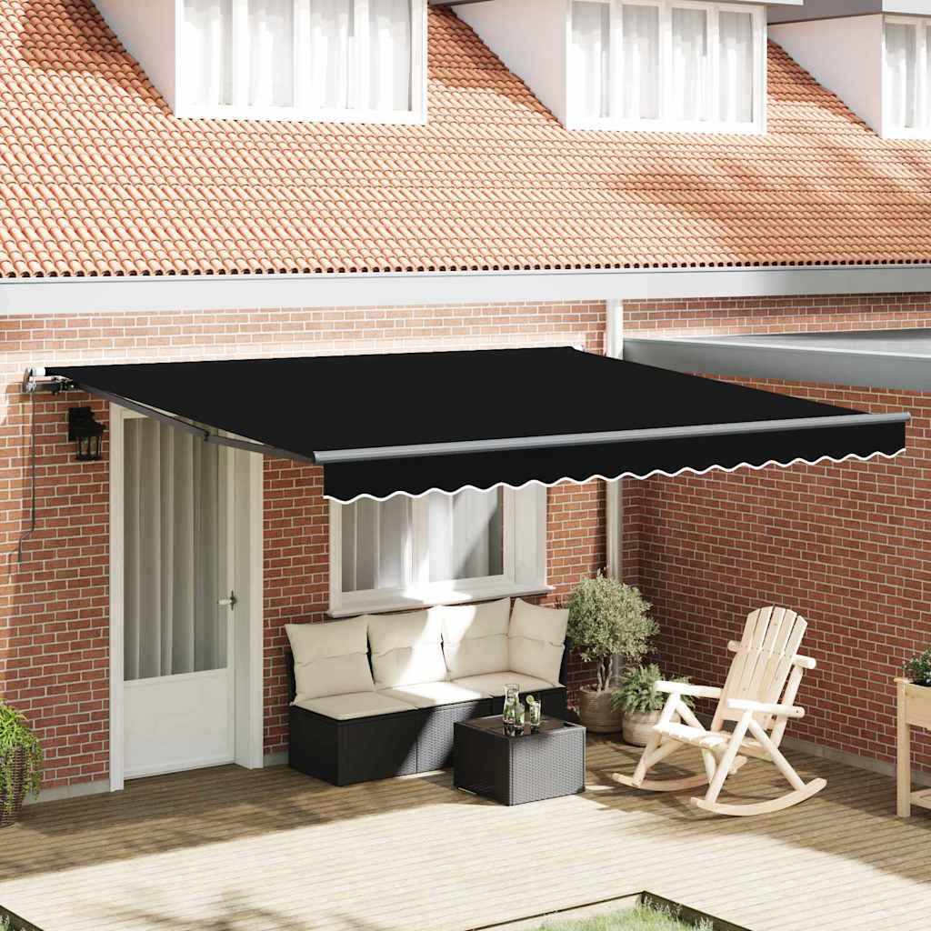 Tenda da Sole Nero 400 × 350 cm Tessuto - homemem39