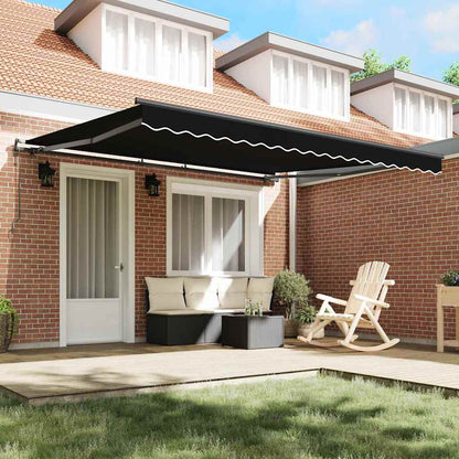 Tenda Retrattile Nero 400 ×350 cm Tessuto - homemem39