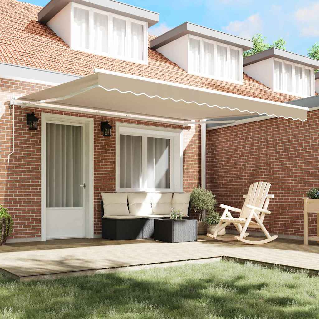Tenda retrattile Beige 400 × 350 cm Tessuto e Alluminio | homemem39