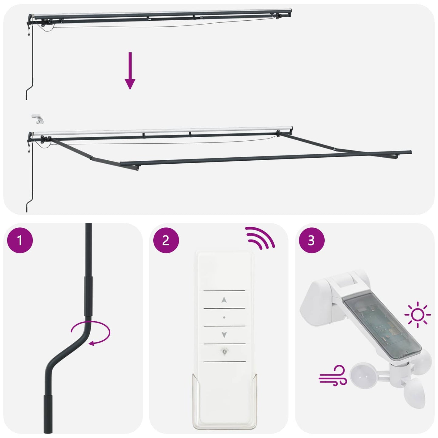 Tessuto per Tenda con Bianco 400 × 350 cm Poliestere