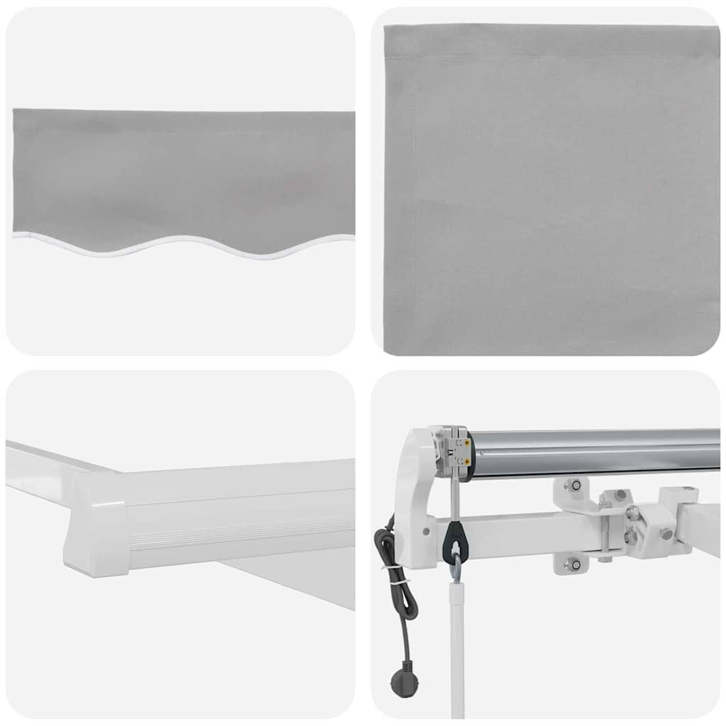 Tenda retrattile Grigio Chiaro 400 × 350 cm Tessuto e Alluminio | homemem39