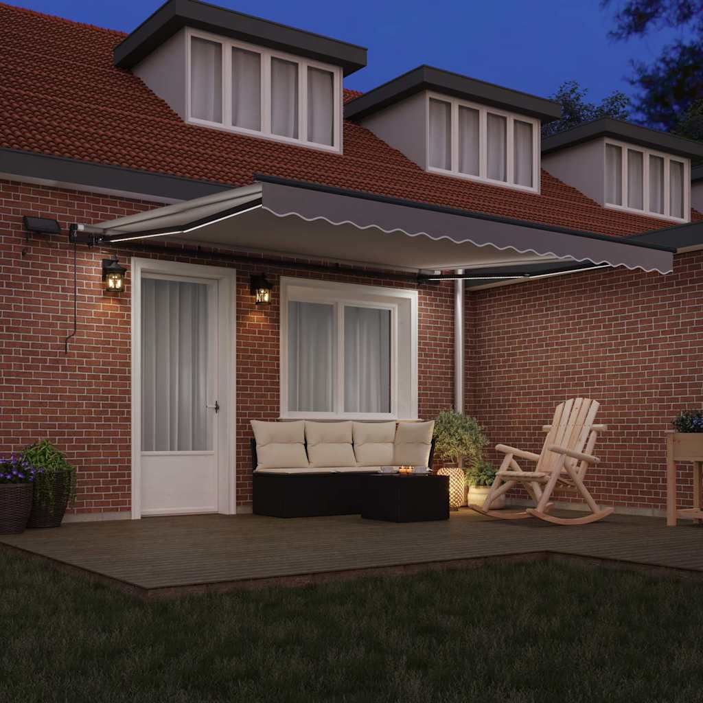 Tenda retrattile Grigio Chiaro 400 × 350 cm Tessuto e Alluminio | homemem39