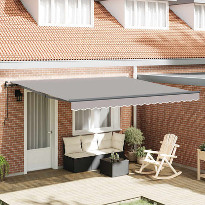 Tenda retrattile Grigio Chiaro 400 × 350 cm Tessuto e Alluminio | homemem39