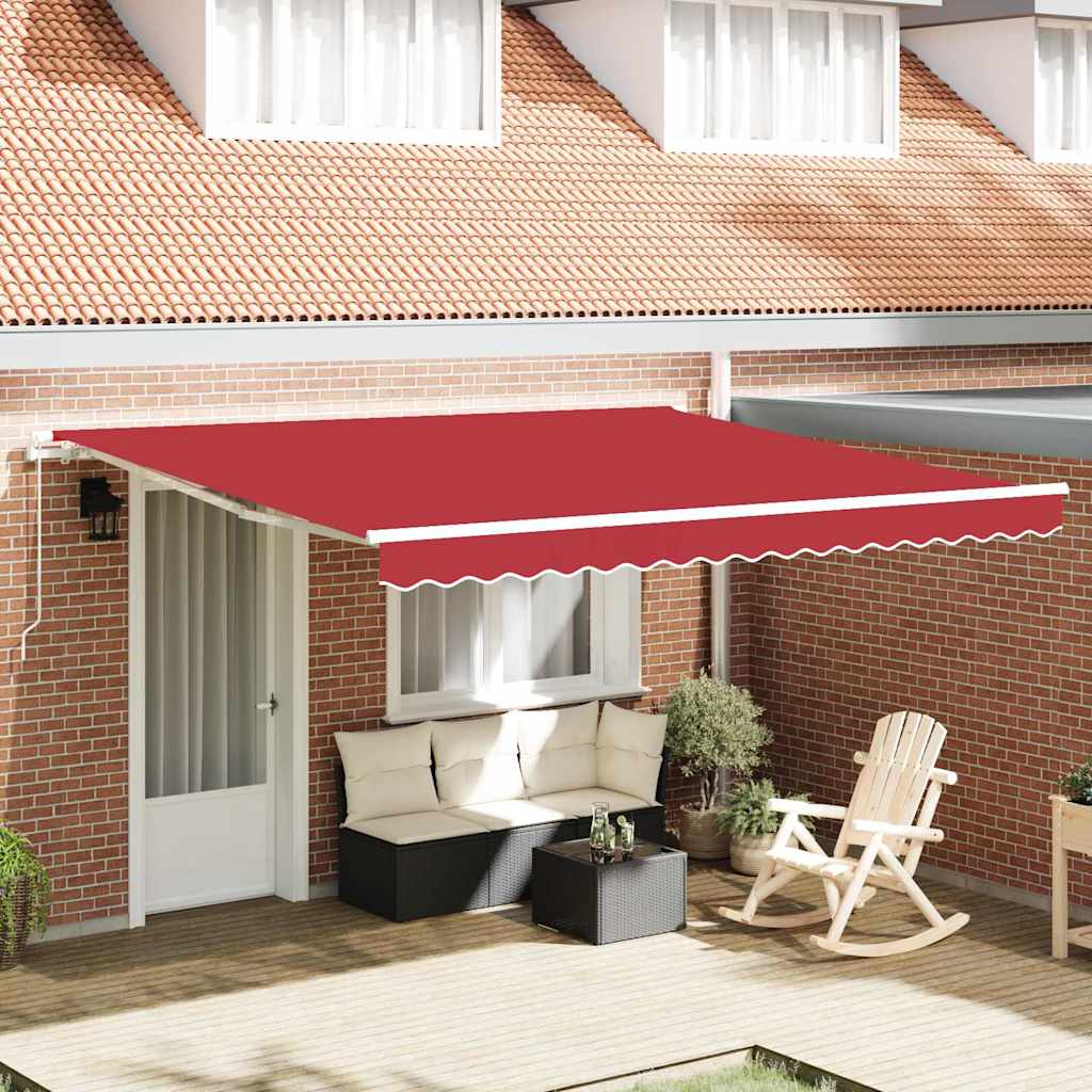 Tenda Retrattile Rosso 400 × 350 cm Tessuto e Metallo - homemem39