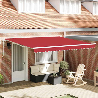 Tenda Retrattile Rosso 400 × 350 cm Tessuto e Metallo - homemem39