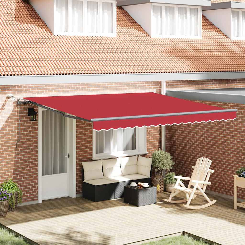 Tenda Retrattile con Rosso 400 × 350 cm Tessuto - homemem39