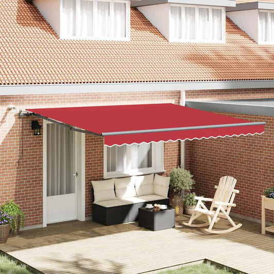 Tenda Retrattile con Rosso 400 × 350 cm Tessuto - homemem39