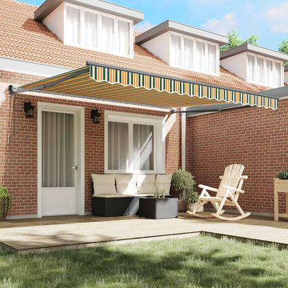 Tenda Retrattile Verde e Bianco 400 × 350 cm | homemem39