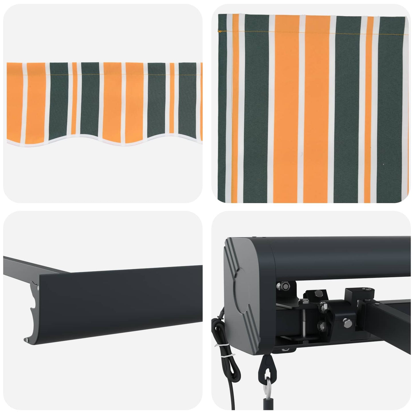 Tenda Retrattile Verde e bianco 400 ×350 cm Tessuto | homemem39