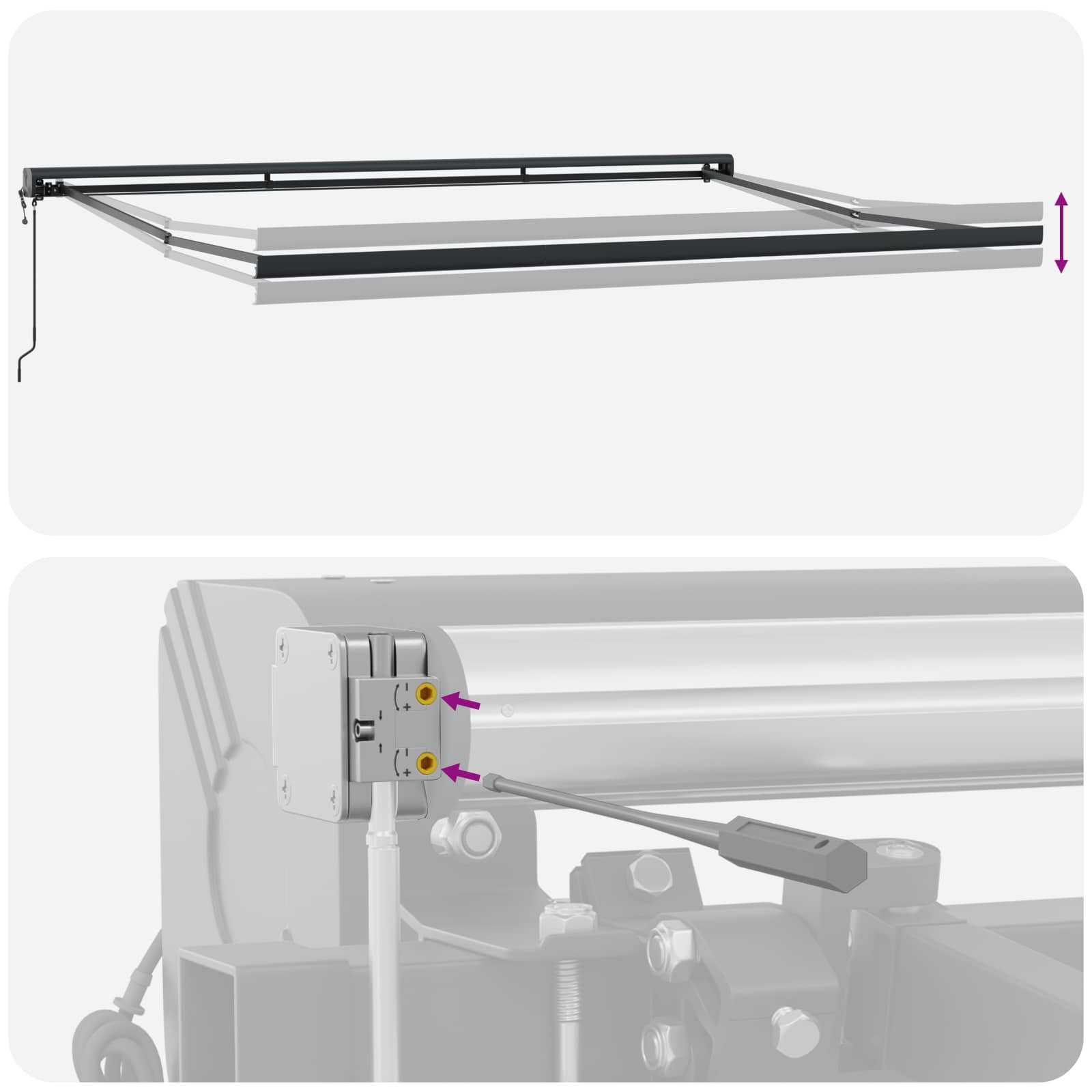 Tenda Retrattile Verde e bianco 400 ×350 cm Tessuto | homemem39