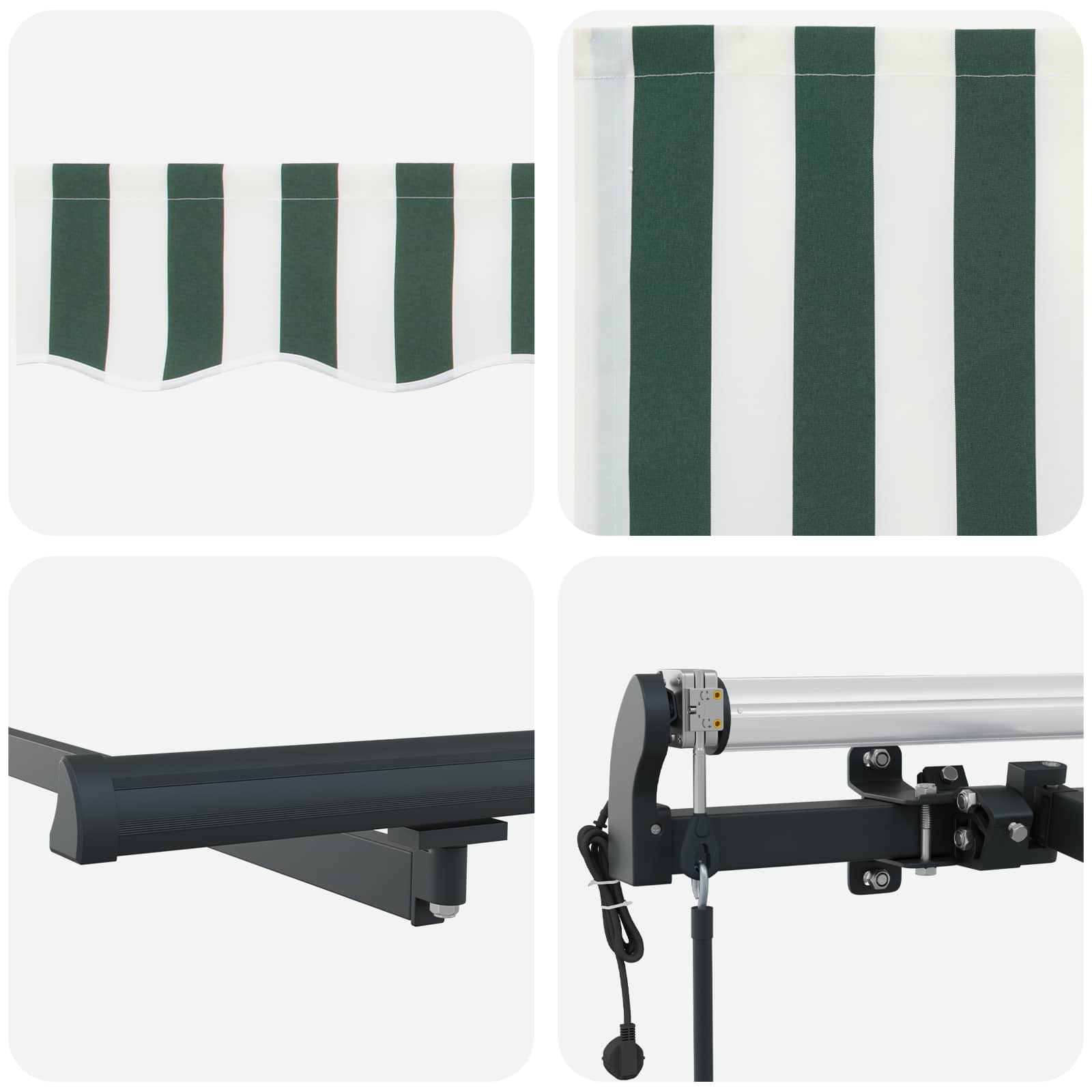 Tenda Retrattile Verde e Bianco 400 × 350 cm | homemem39